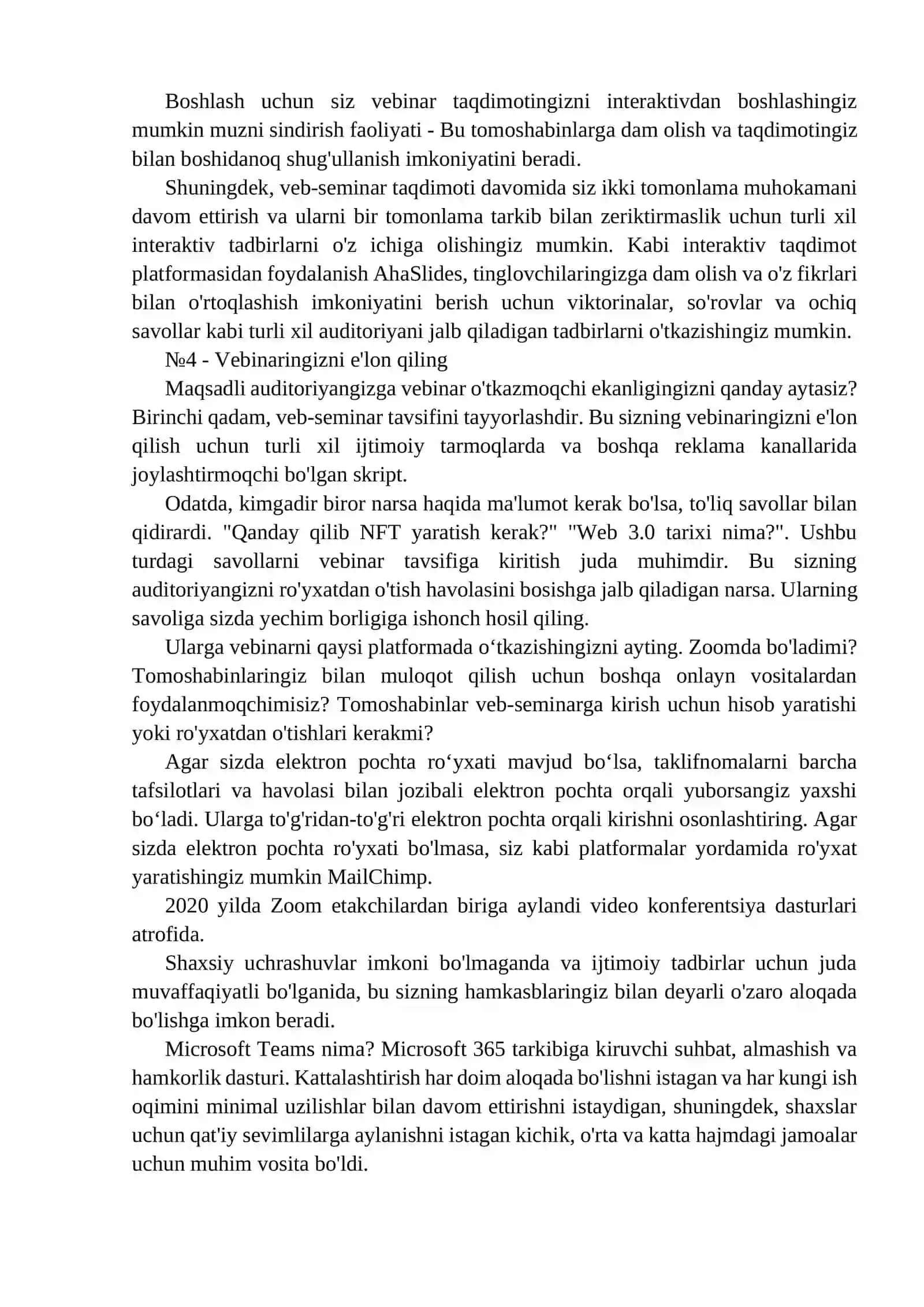 15-Amaliy mashg`ulot. Vebinar va ZOOM platformalarida ishlash asoslari 3