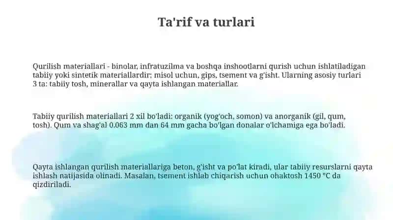 Qurilish materiallari 3