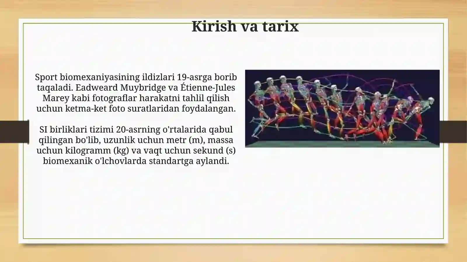 Sport biomekanikasida qo'llaniladigan o'lchov birliklari tizimi 3