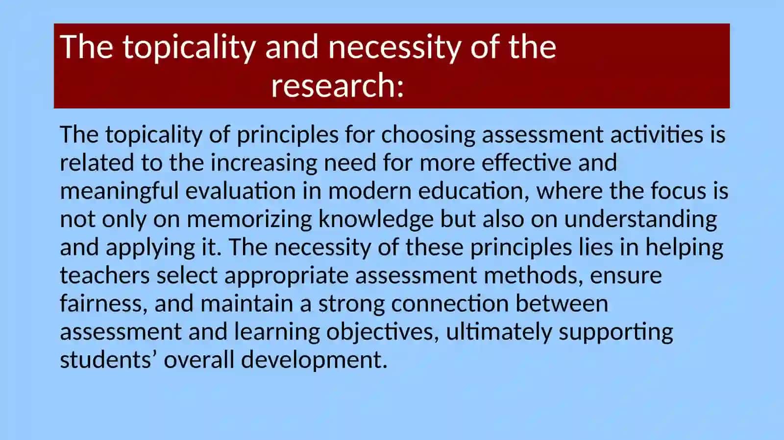 Prinsiplesfor choosing assessment activities 3