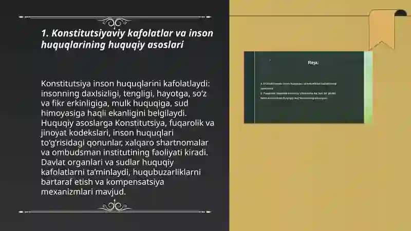 Yangi Oʻzbekistonda inson haq huquqlari va erkinliklari yaratilishi 3