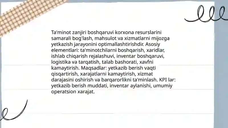 Logistik zanjirlar va operatsiyalar 3