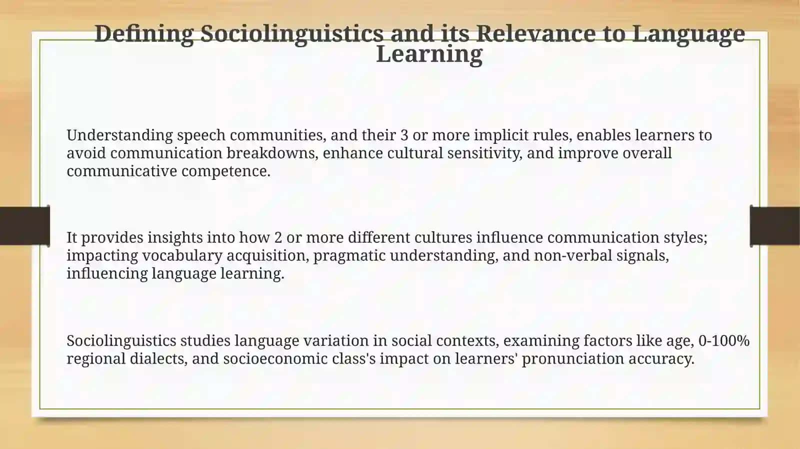 Sociolinguistic and Cultural Context in Language Learning 3