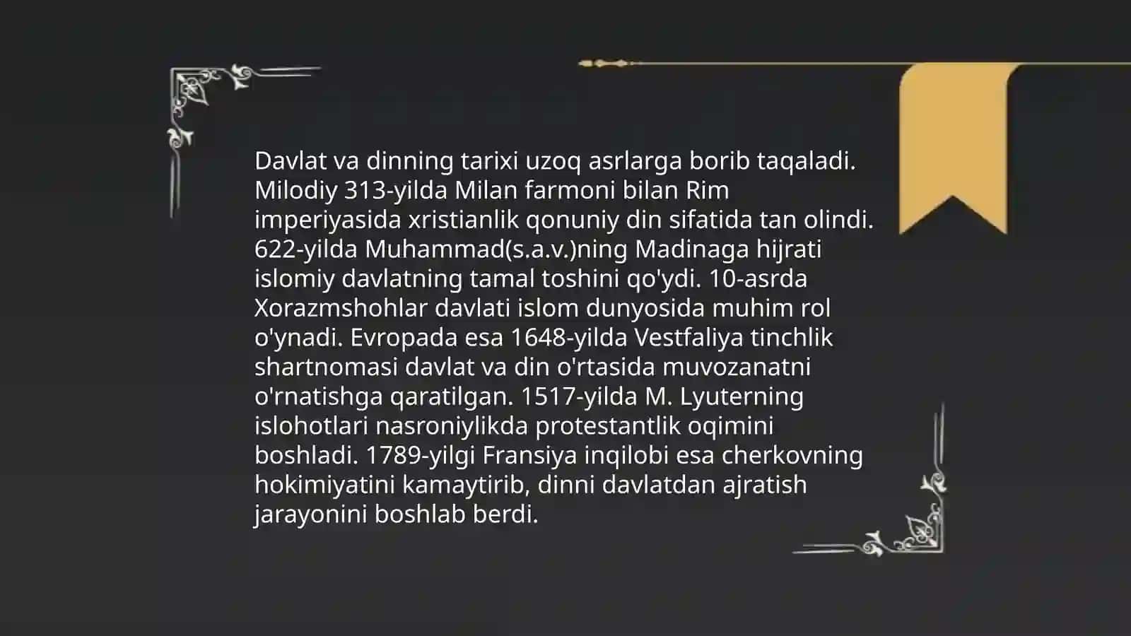 Davlat va dinning tarixi 3