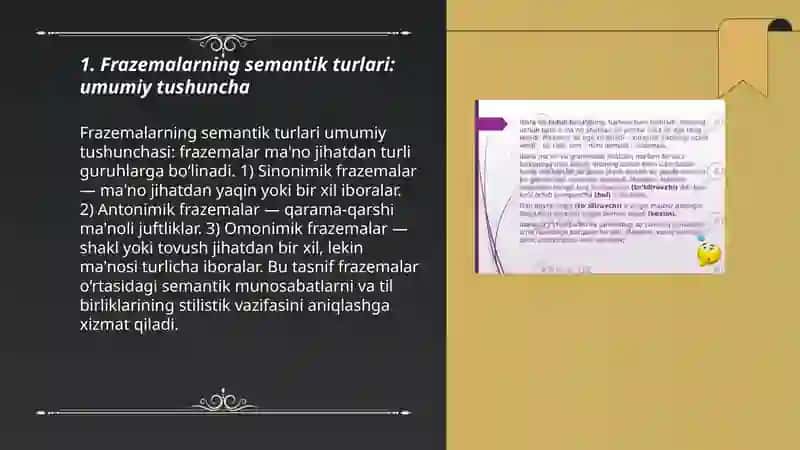 Frazemalarning semantik turlari 3