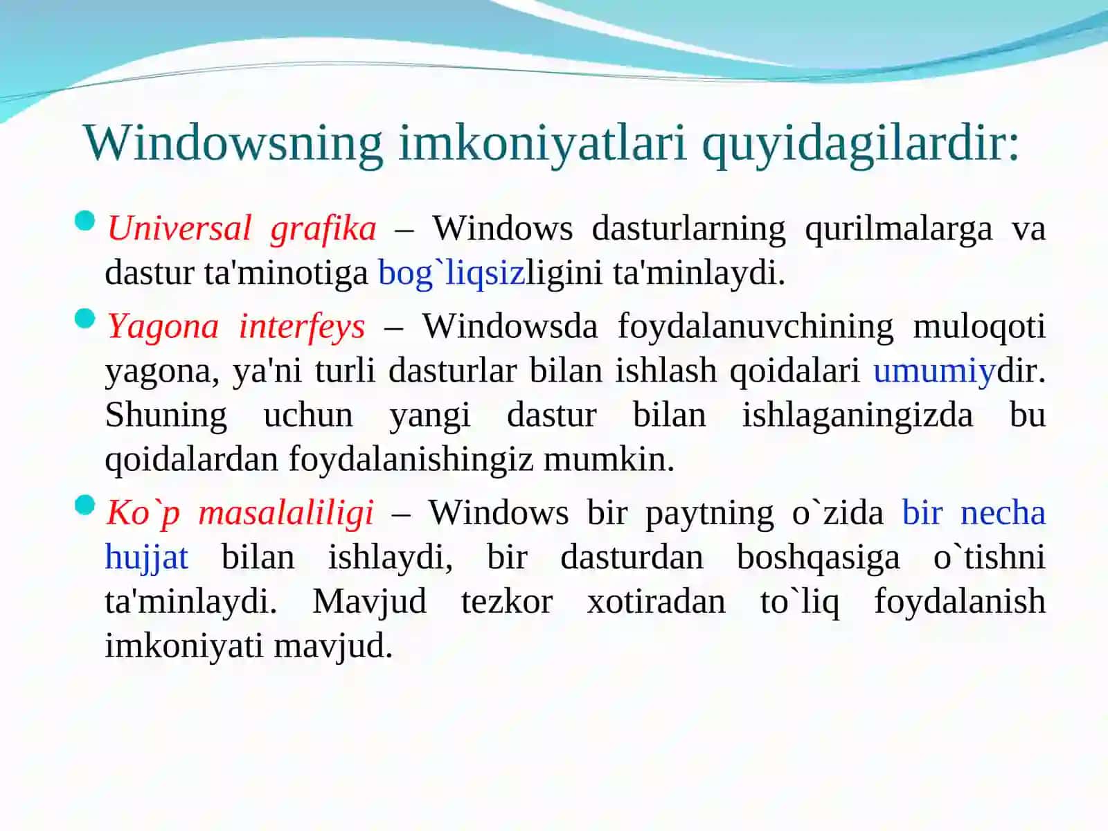 Windows operatsion tizimi haqida 3