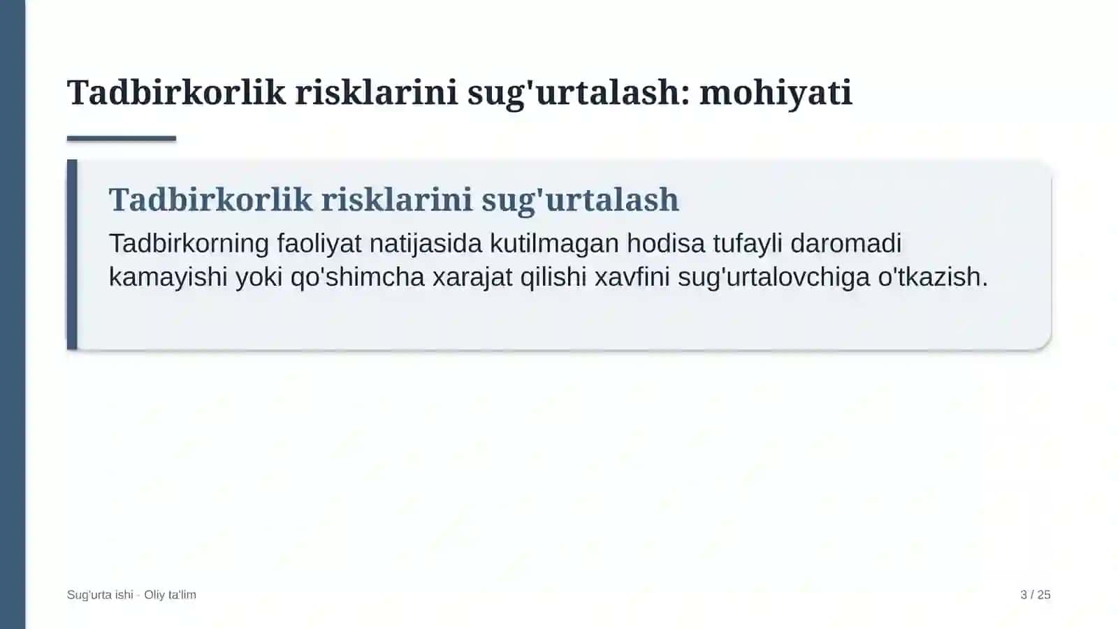 Repetitorlik faoliyatida tadbirkorlik risklarini sug'urtalash 3