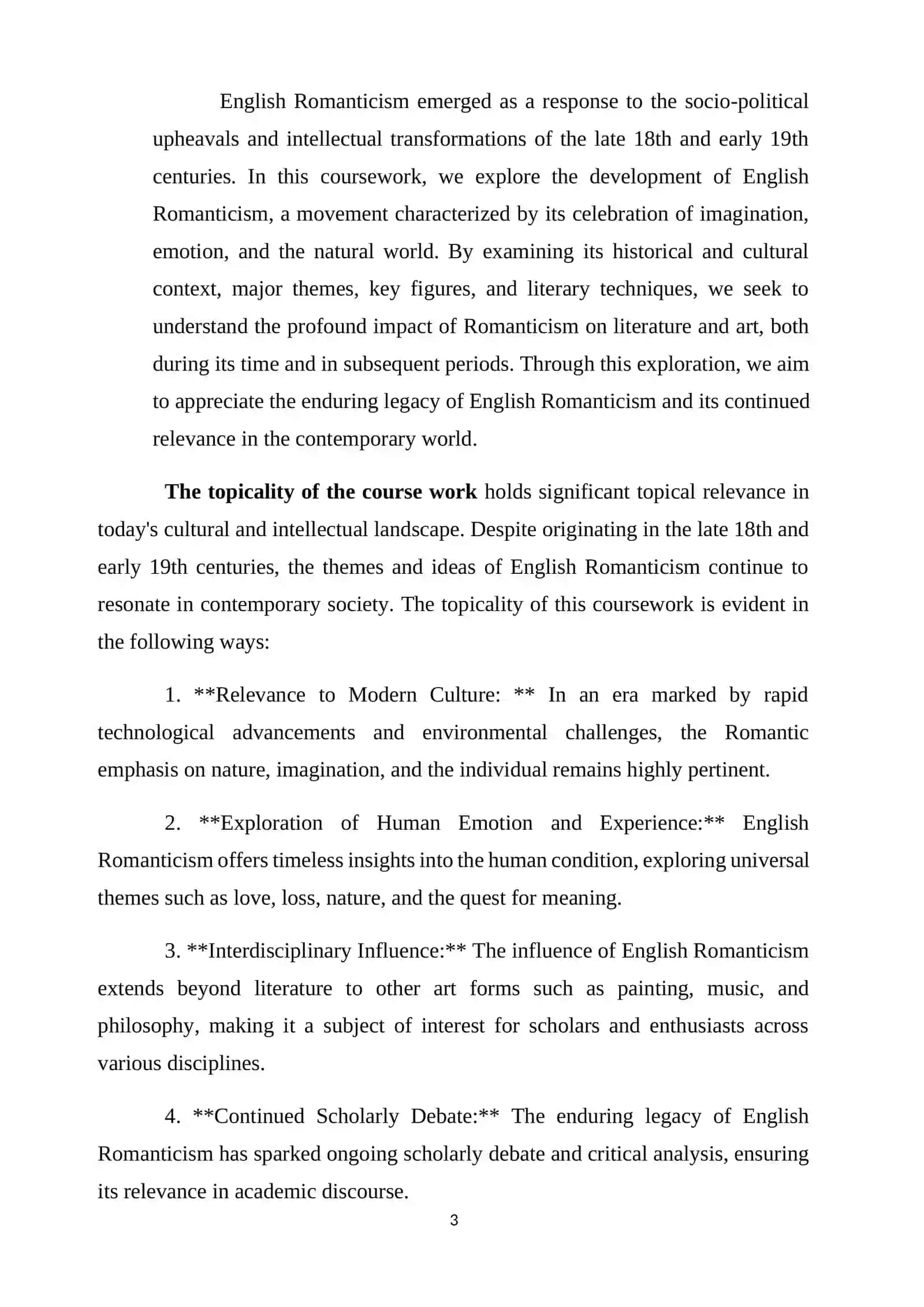 ENGLISH ROMANTICISM AND ITS DEVELOPMENT 3
