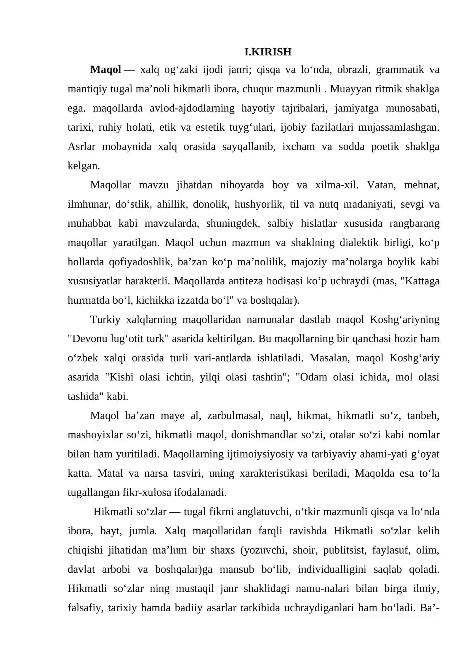 Maqol va hikmatli so‘zlarning so‘zlashuv, publisistik va badiiy nutqda qo‘llanilishi 3