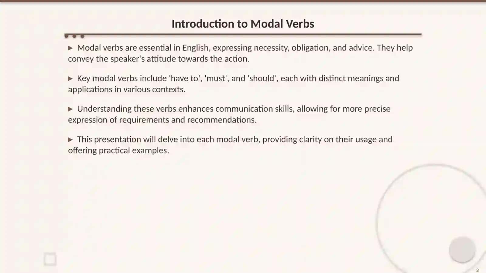 Understanding Modal Verbs: Have to, Must, Should 3