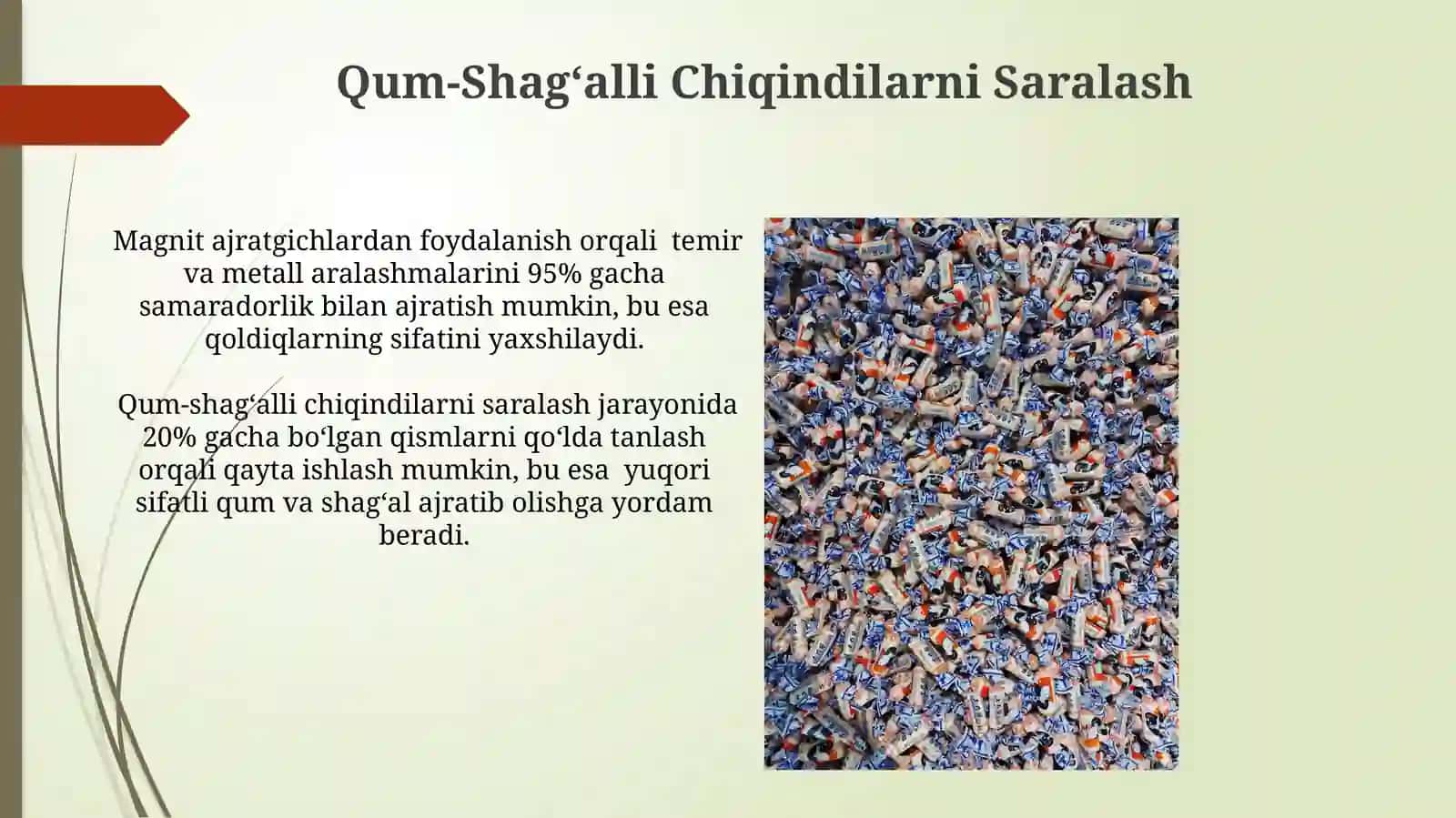 Qum-Shagʻalli Chiqindilarni Saralash 3