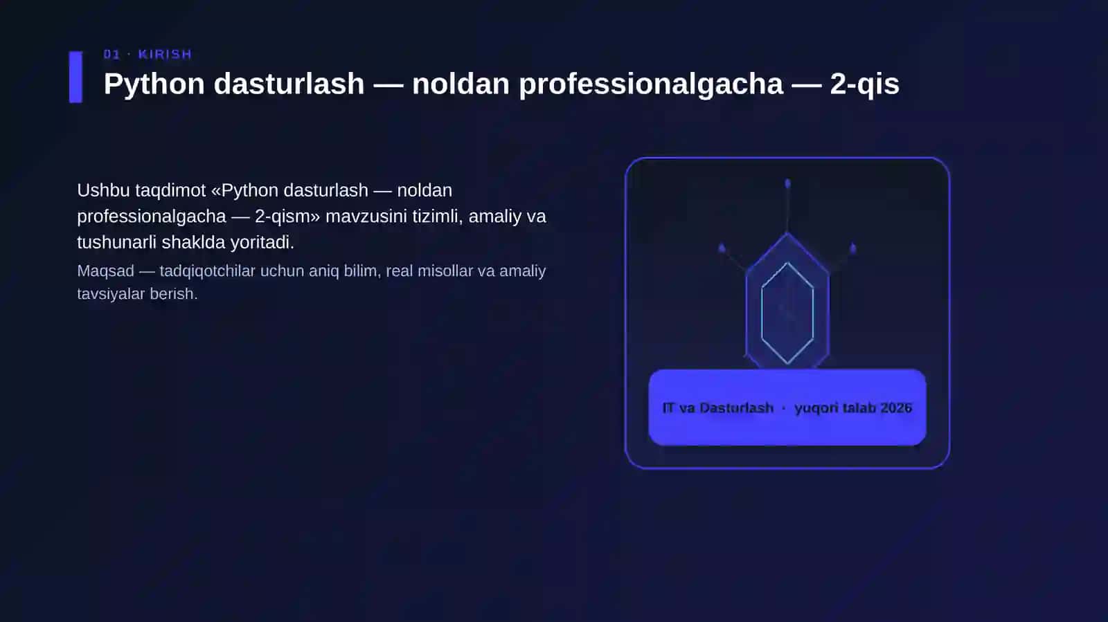 Python dasturlash — noldan professionalgacha — 2-qism 3