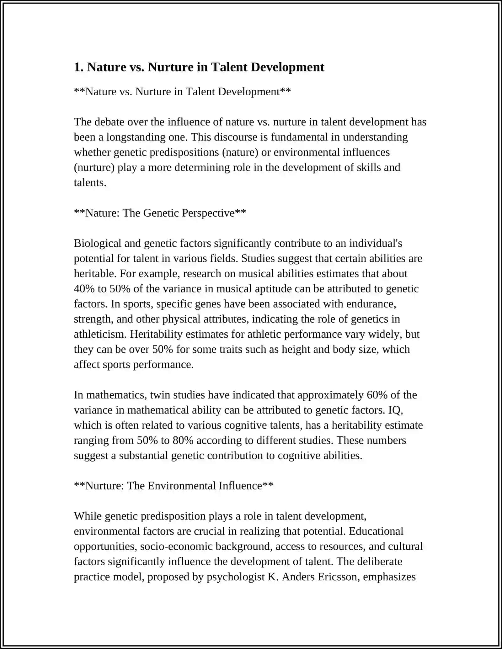 Nature vs. Nurture in Talent Development 3