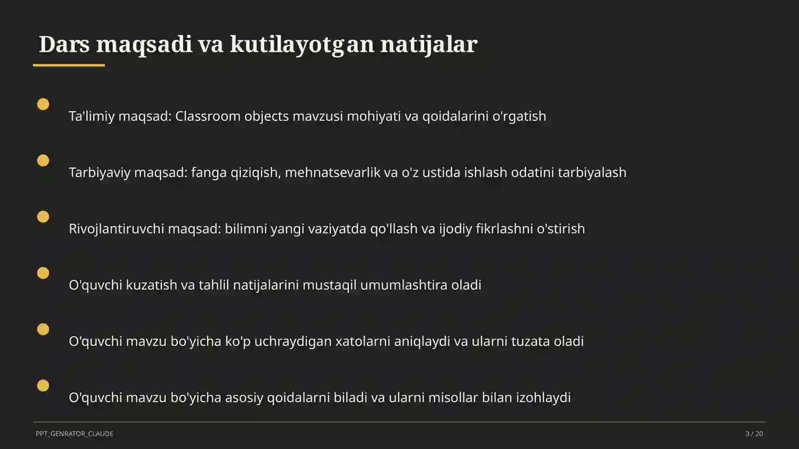 Classroom objects (2-sinf) 3
