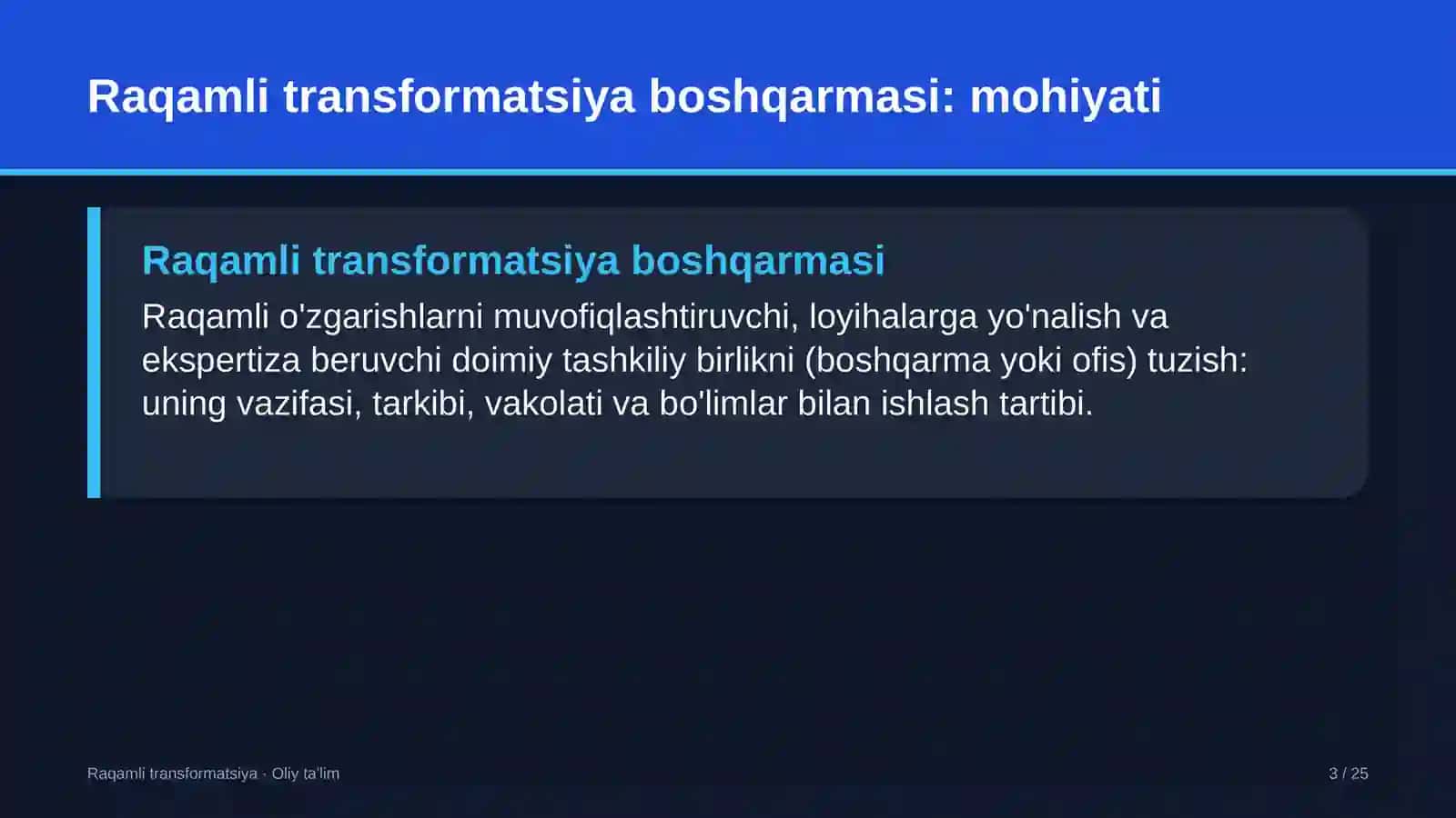Televideniyeda raqamli transformatsiya boshqarmasini tashkil etish 3