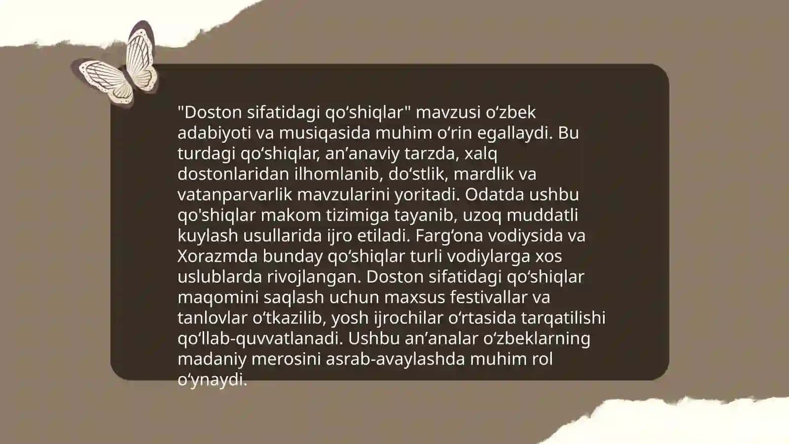 Doston sifatidagi qoʻshiqlar 3