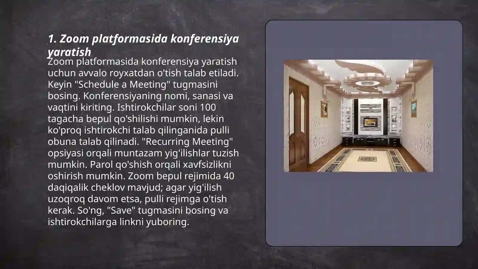 Zoom platformasida konferensiya yaratish 3