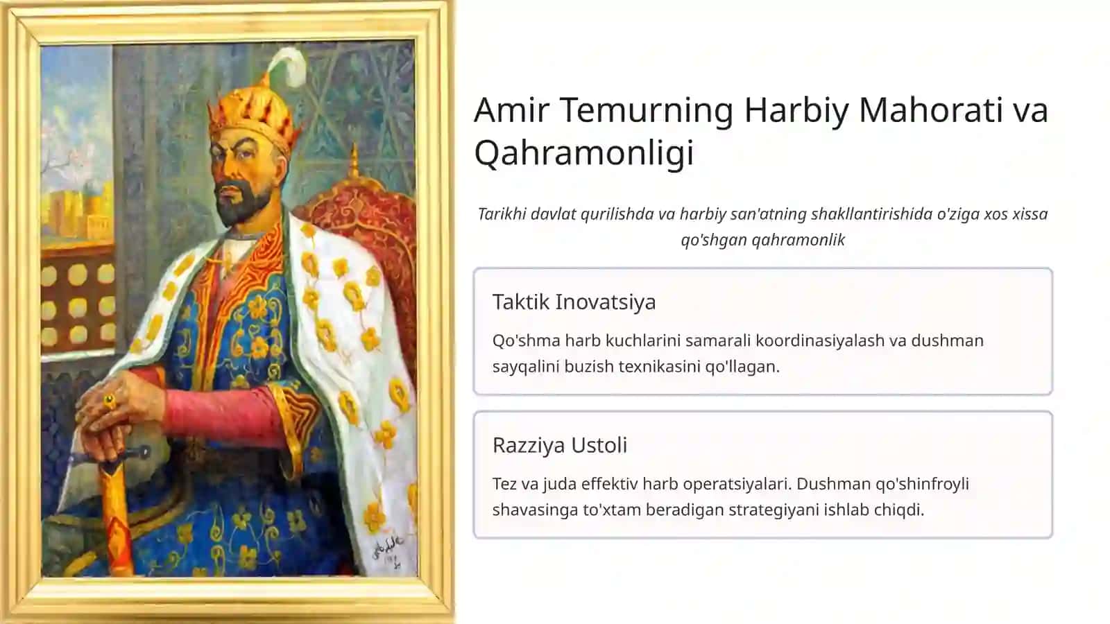 Harbiy San'at Tarixida Milliy Qahramonlarimiz 3