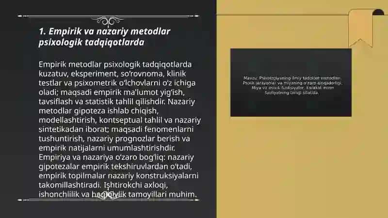 Psixologiya fanining ilmiy tadqiqot metodlari 3
