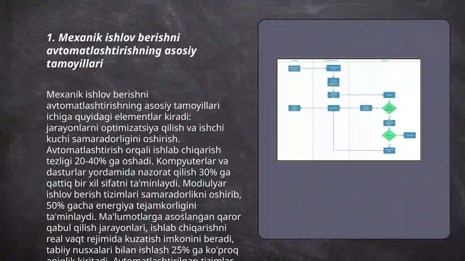 Mexanik ishlov berish texnologik jarayonlarni avtomatlashtirilgan mohiyati, detallarga ishlov berishning zamonaviy usullari 3