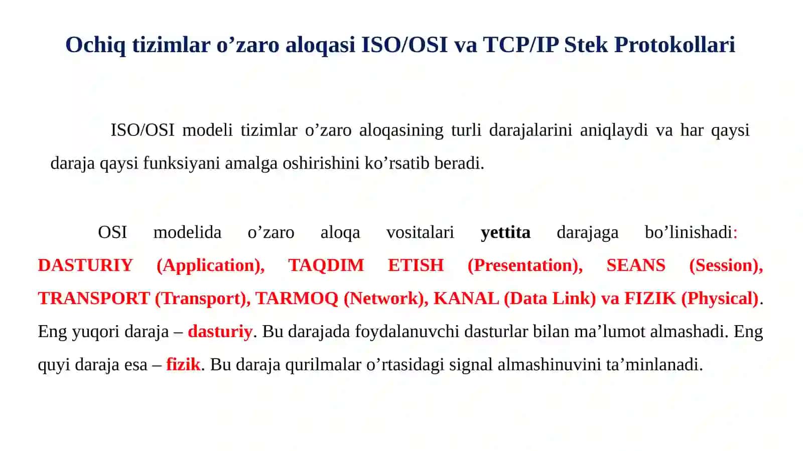 ISO/OSI modeli 3
