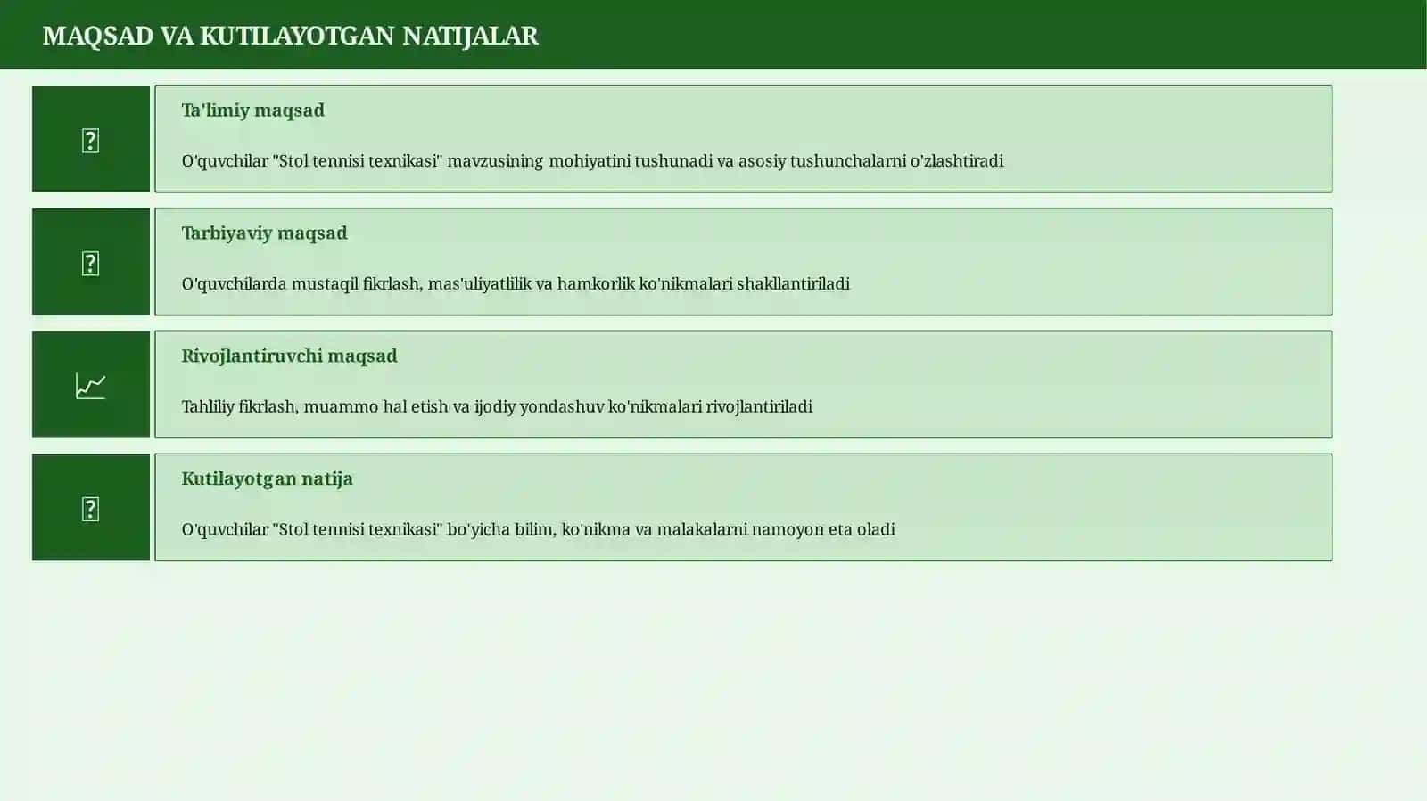 Stol tennisi texnikasi 3