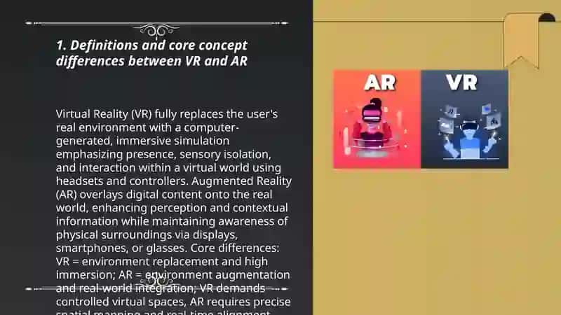 The differences between Virtual Reality (VR) and Augmented Reality (AR) 3