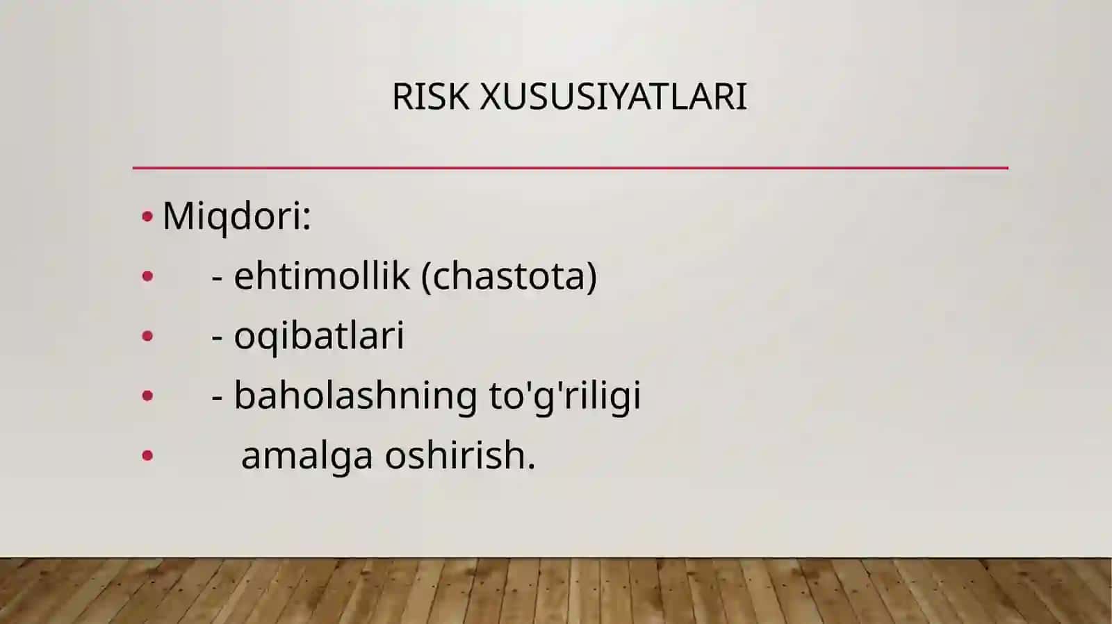 Risklarni miqdoriy baholash va uni aniqlash usullari 3