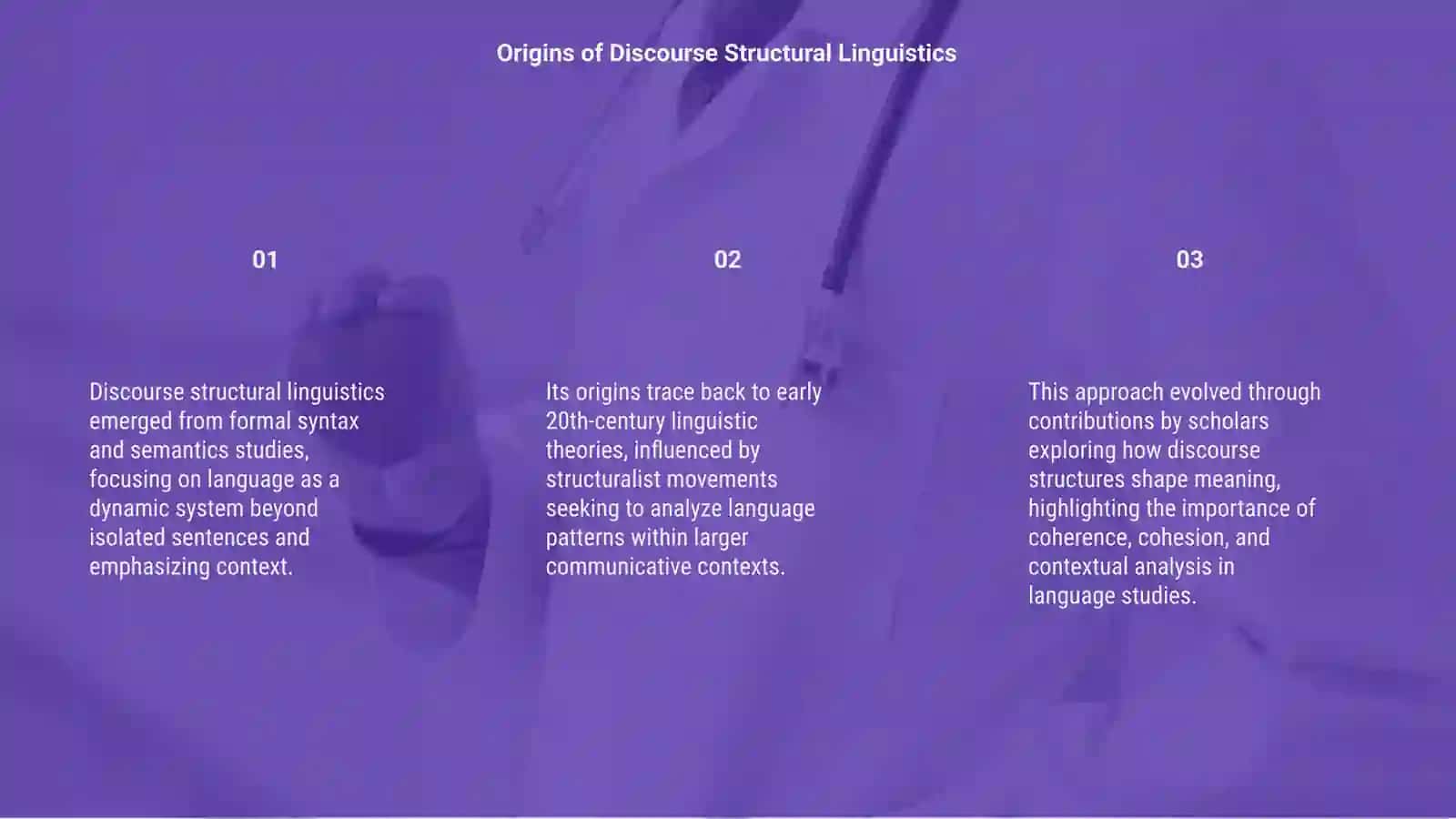 Historical background of discourse structural linguistics 3