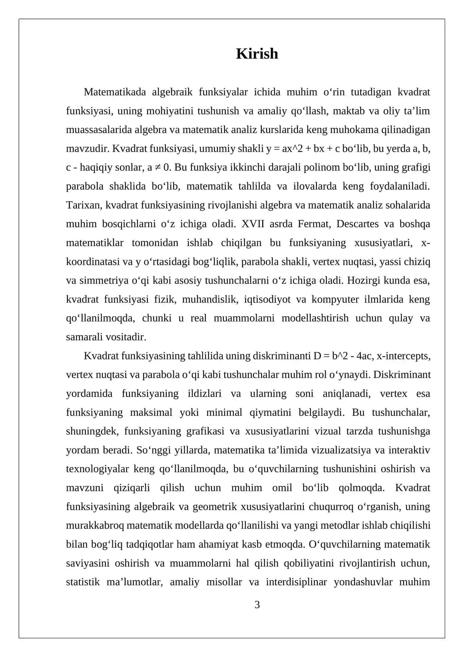 KVADRAT FUNKSIYA 3