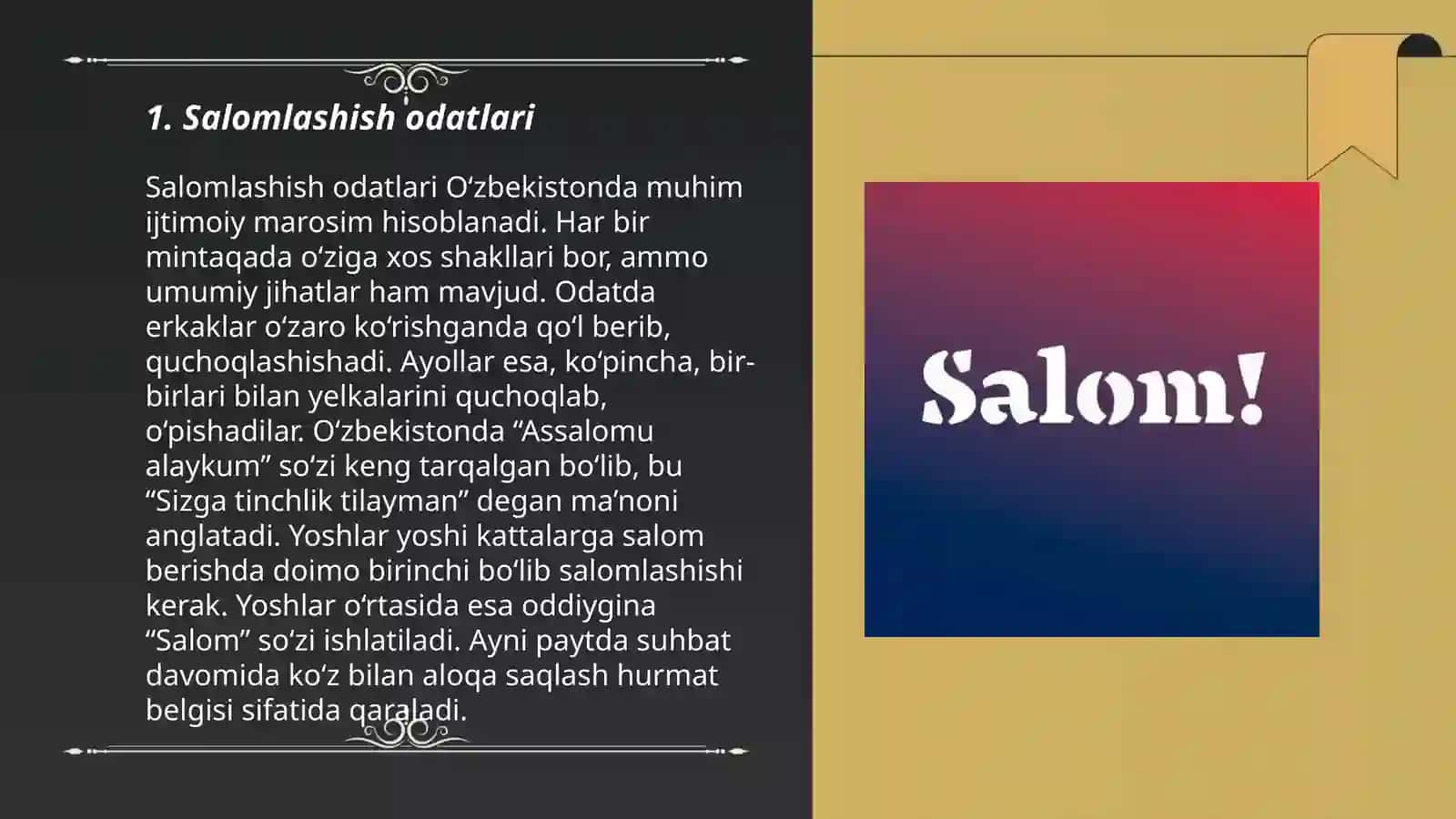 Salomlashish odatlari 3