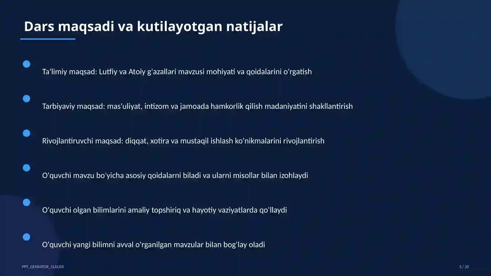 Lutfiy va Atoiy g'azallari (10-sinf) 3