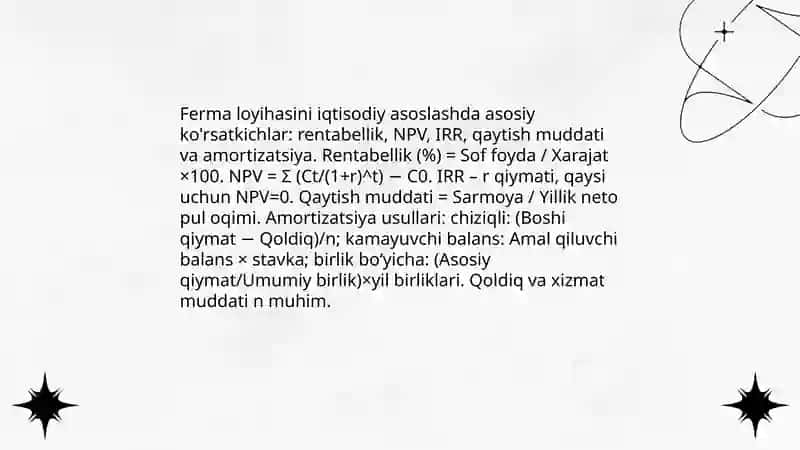 Fermalarni hisoblash usullari 3