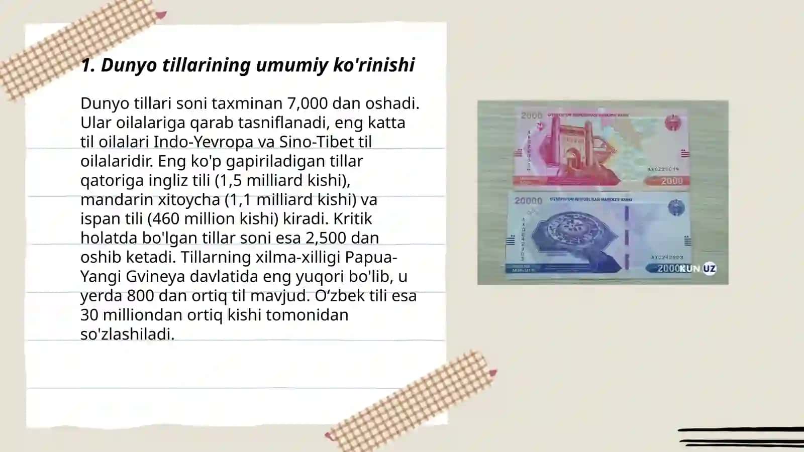 Dunyo tillari va ularning tasnifi 3