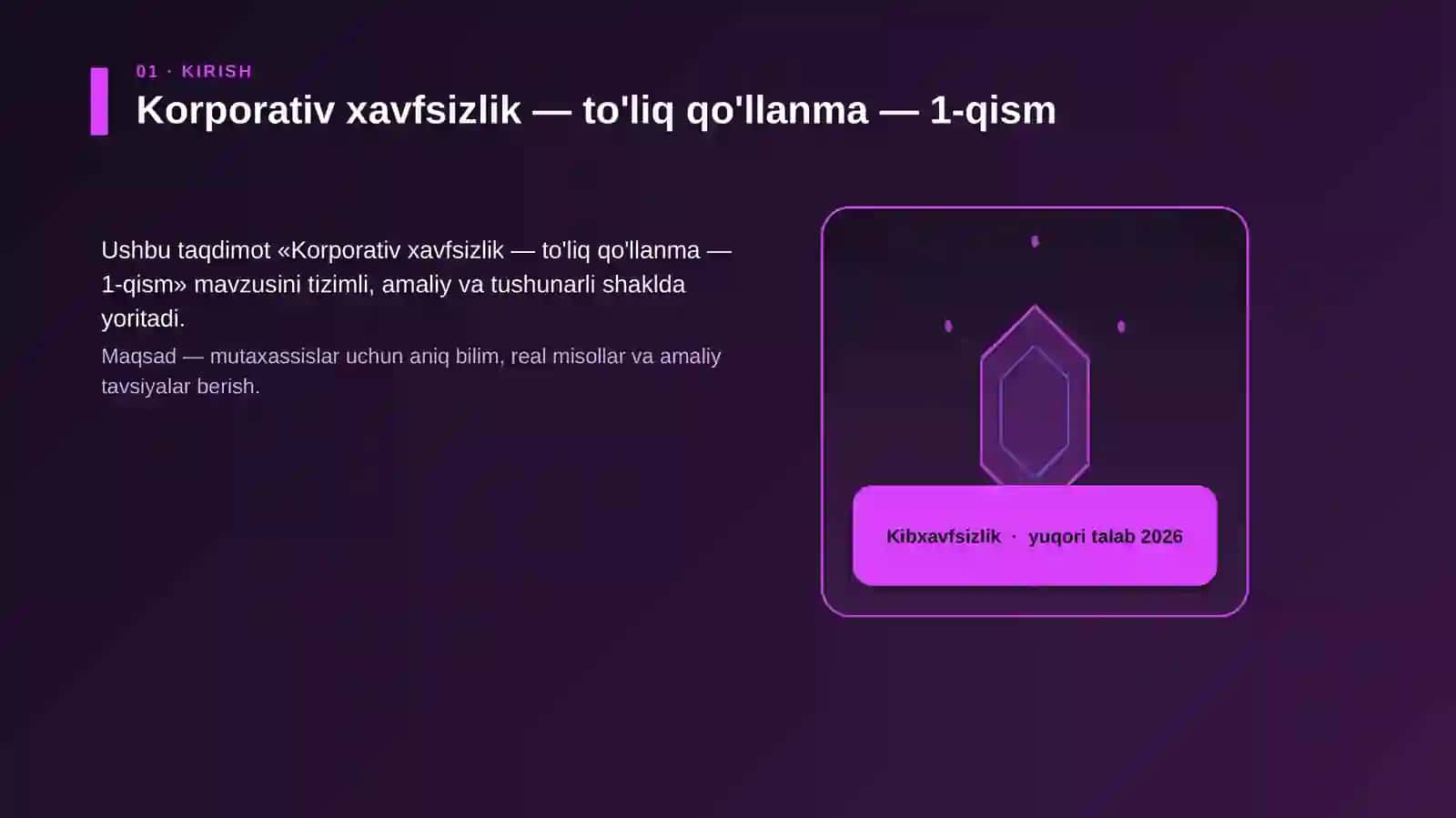 Korporativ xavfsizlik — to'liq qo'llanma — 1-qism 3