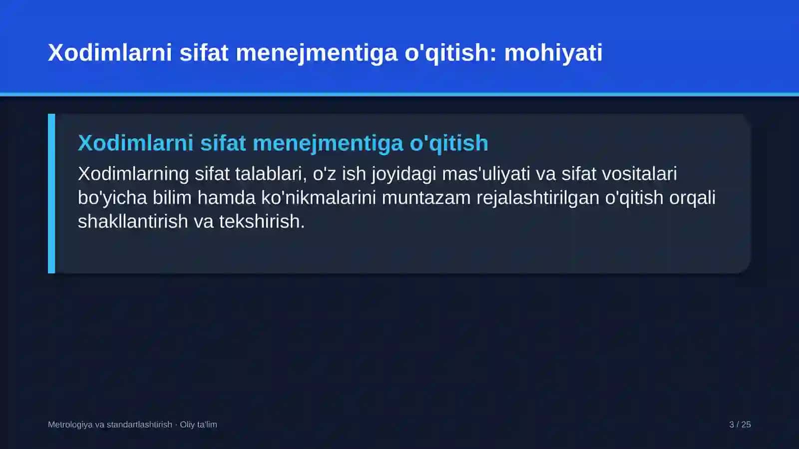 Kir yuvish xizmatida xodimlarni sifat menejmenti bo'yicha o'qitish 3