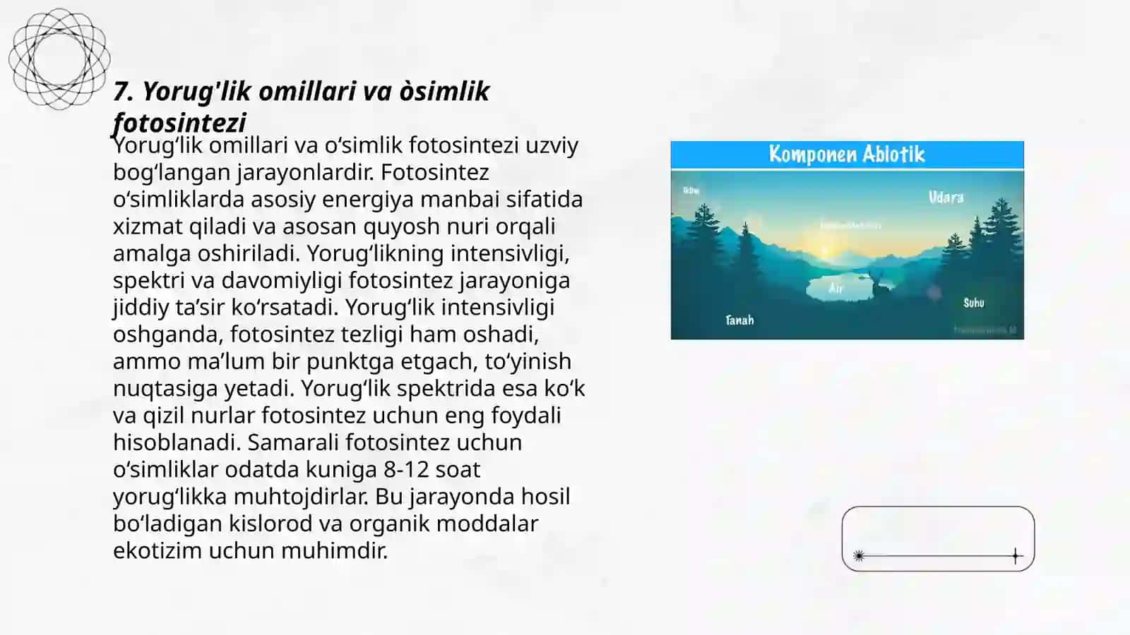 Abiotik va biotik ekologik omillar va ularning tabiatda òsimliklarning tarqalishidagi ahamiyati 3