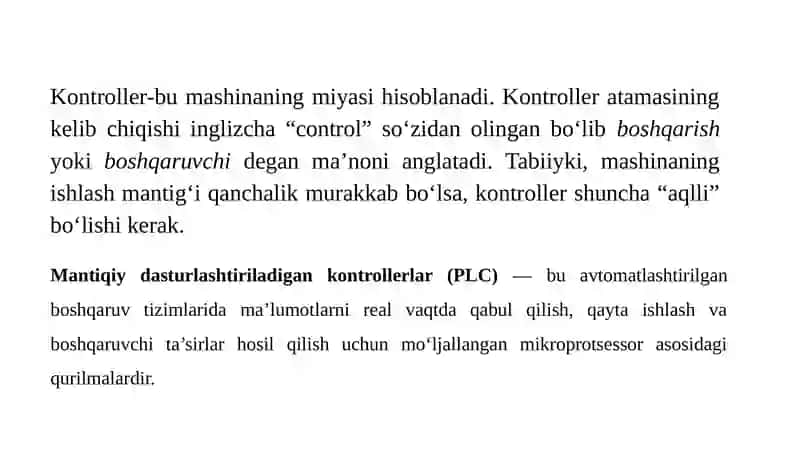 Avtomatik boshqarish tizimi 3