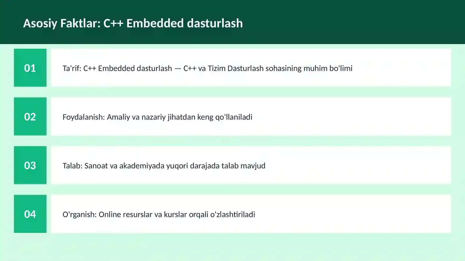 C++ Embedded dasturlash 3