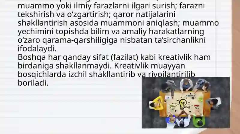 SAMARALI YONDASHISHNING MUHIM OMILI 3