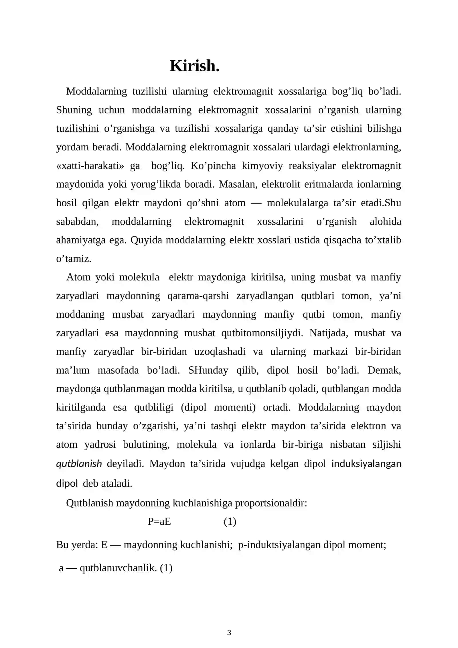 Molekulalarning qutblanishi 3