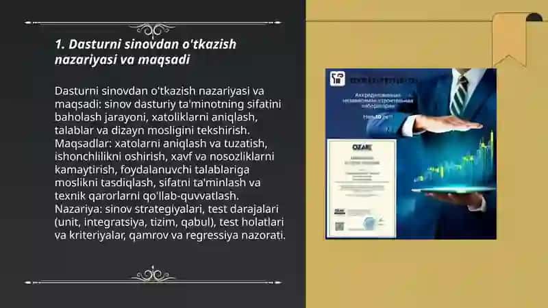 Dasturni sinovdan o'tkazish 3