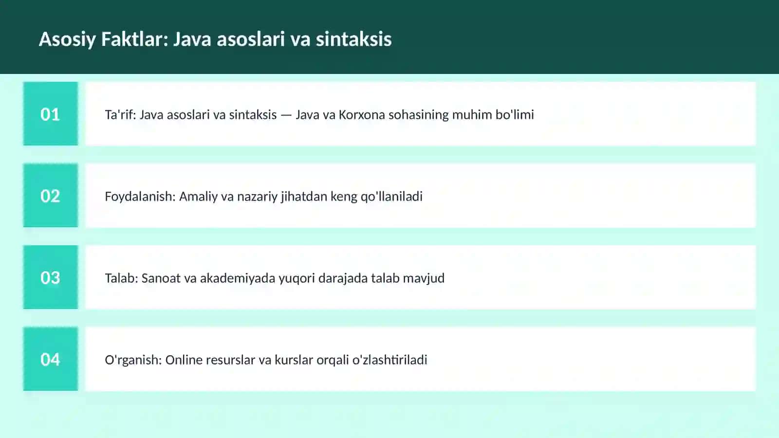 DASTURLASH | JAVA VA KORXONA 3