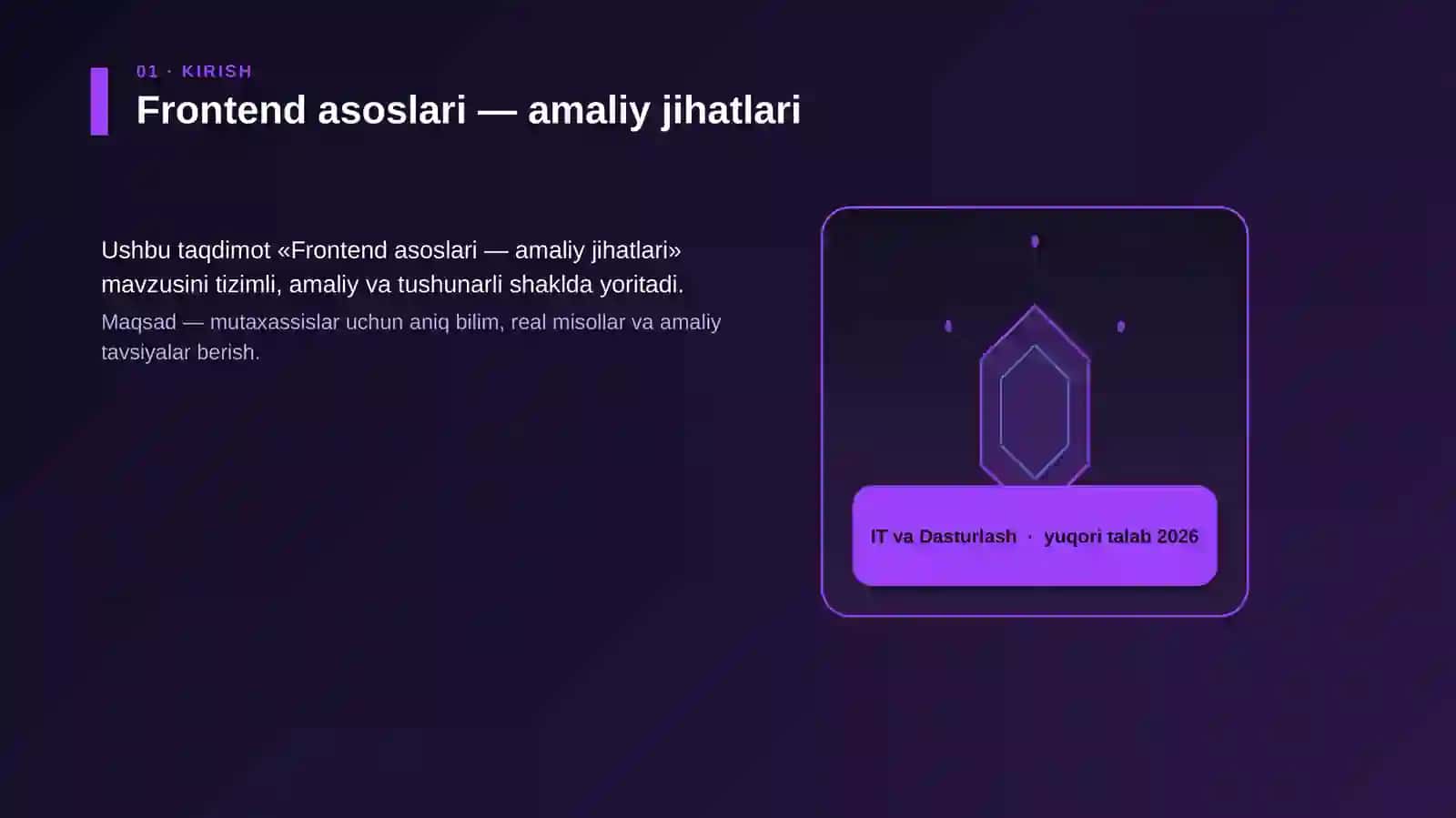 Frontend asoslari — amaliy jihatlari 3