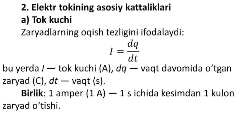 Elektr toki tushunchasi 3