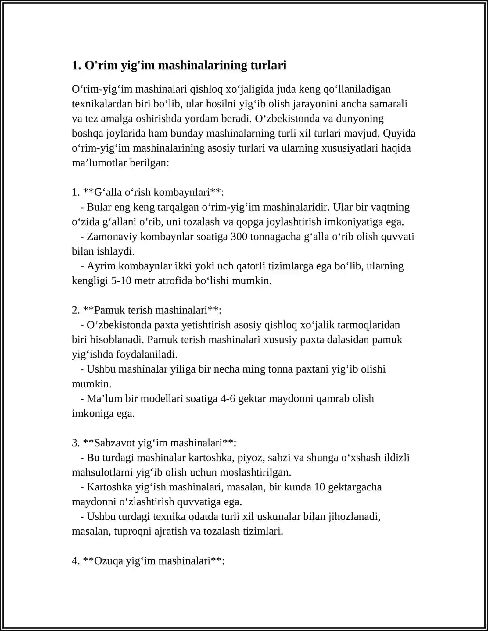 O'RIM YIG'IM MASHINALARI 3