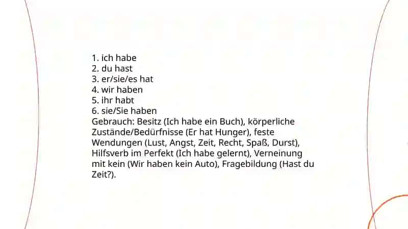 Zeitformen von haben und sein 3