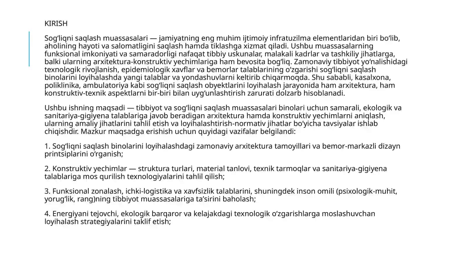 Tibbiyot va sog‘liqni saqlash muassasalari binolari uchun arxitektura va konstruktiv yechimlari 3