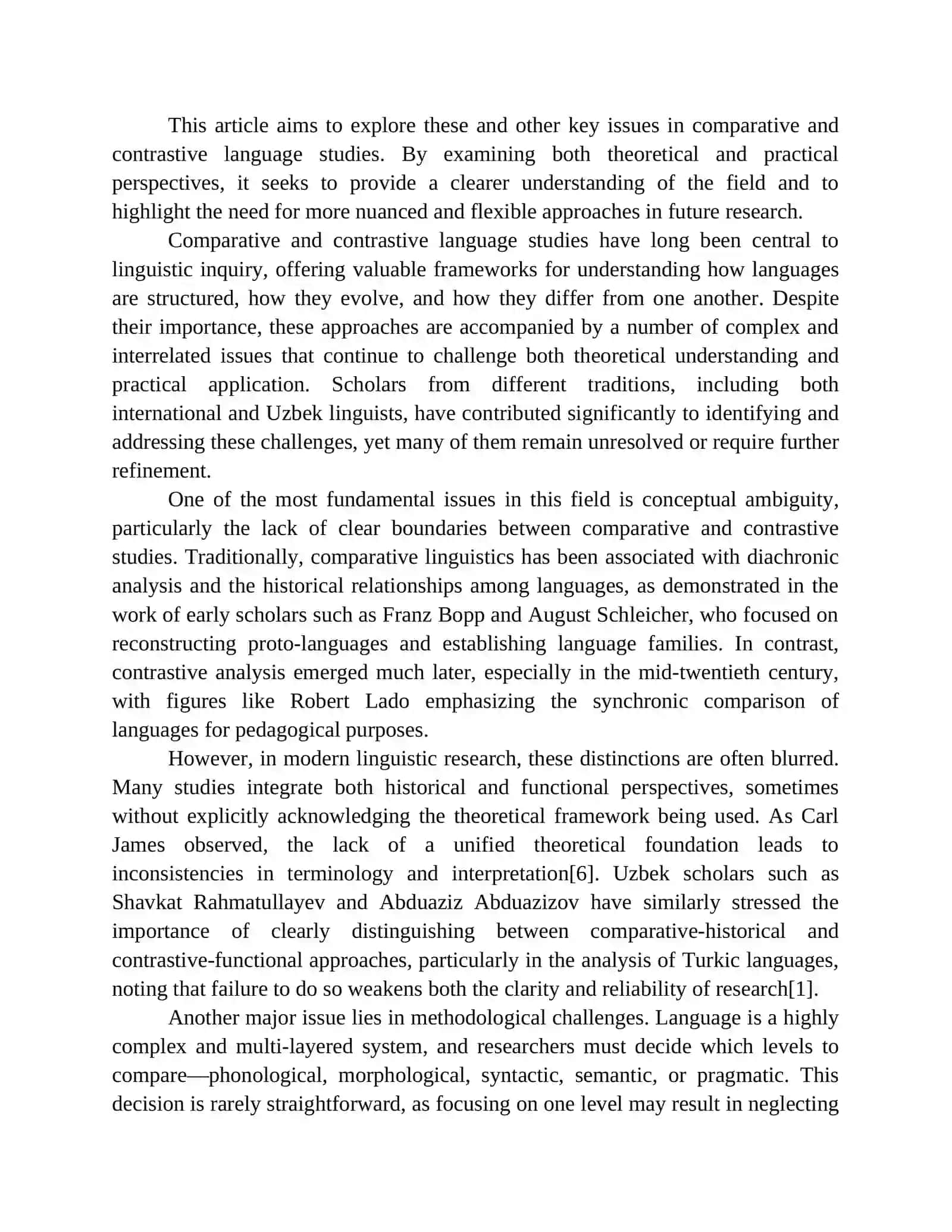 Key Issues in Comparative and Contrastive Language Studies 3