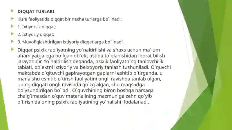Diqqat va uning turlari 3